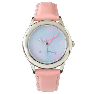Sweet cotton candy watch with changeable text