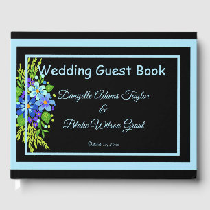 Sweet, Country Blue Floral Wedding, Reception Guest Book