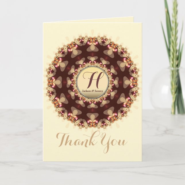 Sweet Country Chocolate Lace Circle Thank You Card (Front)