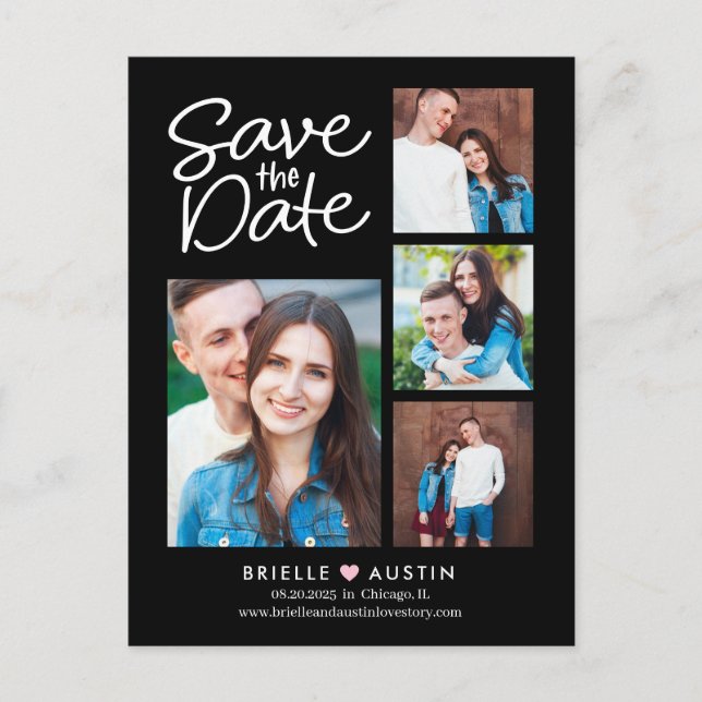 Sweet Couple EDITABLE COLOR Save The Date Postcard (Front)