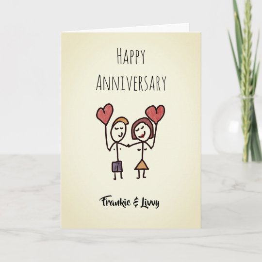 Sweet Couple Happy Anniversary Card | Zazzle.co.uk