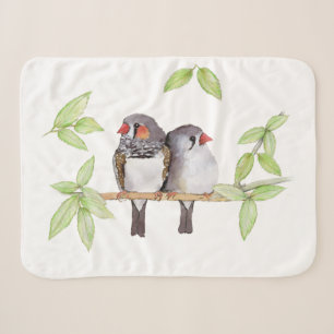 Sweet couple of zebra finches Sherpa Blanket