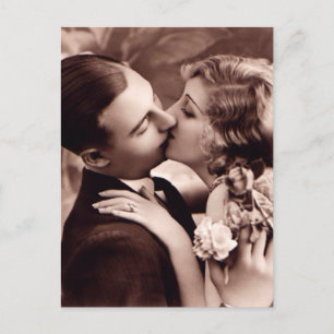 Sweet Couple Vintage Postcard