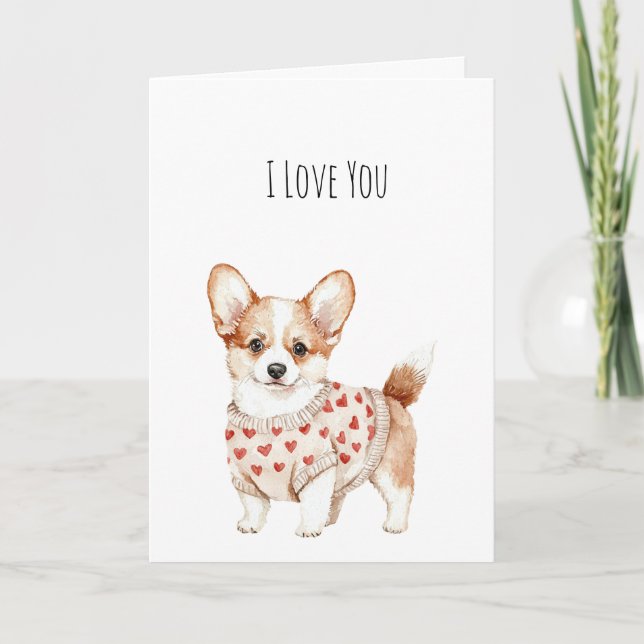 Sweet Cream Dog Love You Card (Front)