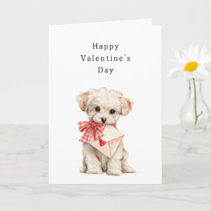 Sweet Cream Dog Valentine's Day Card