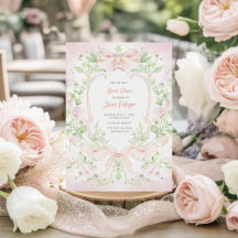 Sweet Crest w/ Blush Pink Bows Bridal Shower