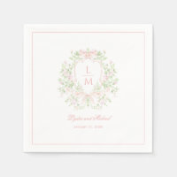 Sweet Crest w/ Blush Pink Bows | Monogram Wedding