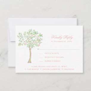 Sweet Crest w/ Blush Pink Green Bows Thank You Card