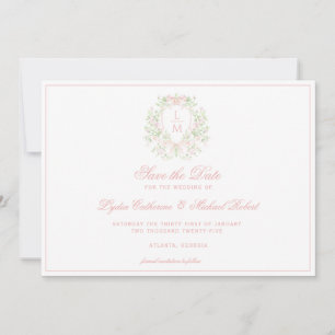 Sweet Crest w/ Pink Bows Save The Date