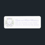 Sweet Crest with Lavender Bows Return Address<br><div class="desc">This return address label features a beautiful floral crest with names in a script font and the address in all caps.</div>