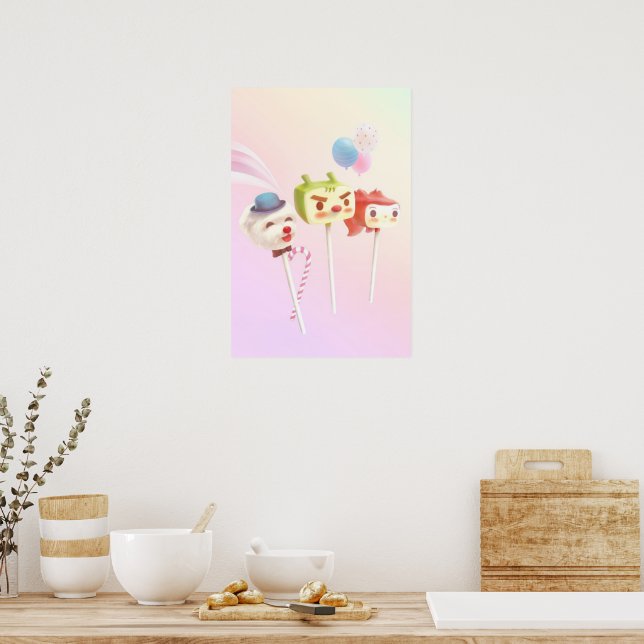 Sweet Crew: Character Cake Pops on a Stick Poster (Kitchen)