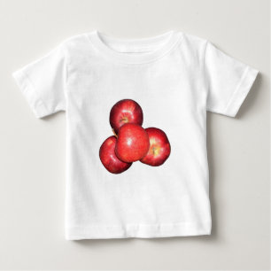Sweet & Crisp Red Apples - Organic Fruit Print Baby T-Shirt