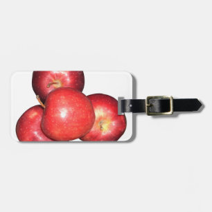 Sweet & Crisp Red Apples - Organic Fruit Print Luggage Tag