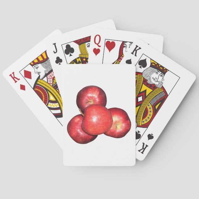 Sweet & Crisp Red Apples - Organic Fruit Print Playing Cards (Back)