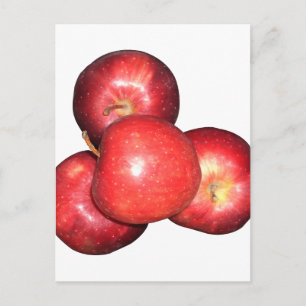 Sweet & Crisp Red Apples - Organic Fruit Print Postcard