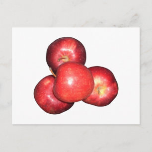 Sweet & Crisp Red Apples - Organic Fruit Print Postcard