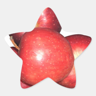 Sweet & Crisp Red Apples - Organic Fruit Print Star Sticker