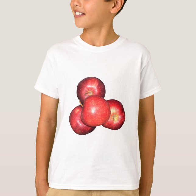 Sweet & Crisp Red Apples - Organic Fruit Print T-Shirt (Front)