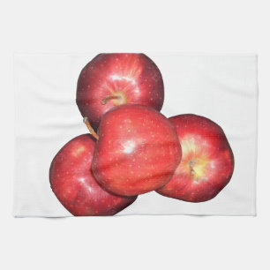 Sweet & Crisp Red Apples - Organic Fruit Print Tea Towel