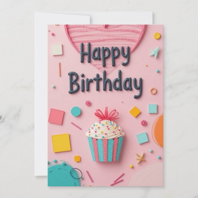 Sweet Cupcake Birthday Card (Front)
