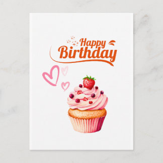 Sweet Cupcake Birthday  Greeting PostCard