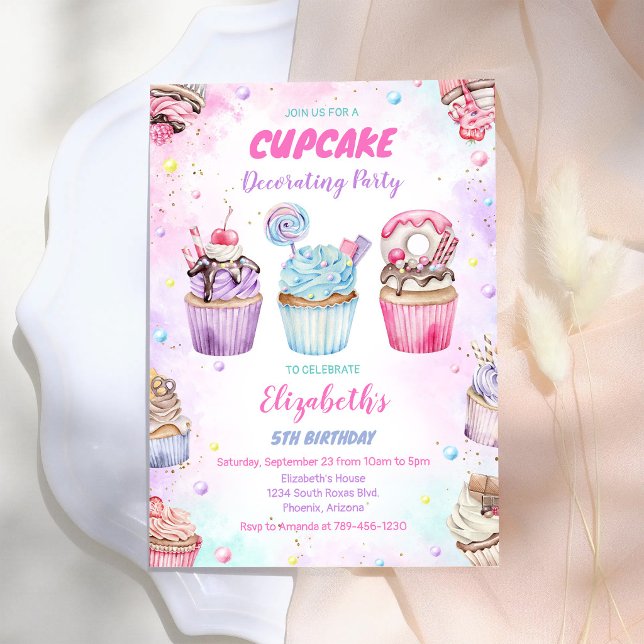 Sweet Cupcake Birthday Party Invitation (Creator Uploaded)