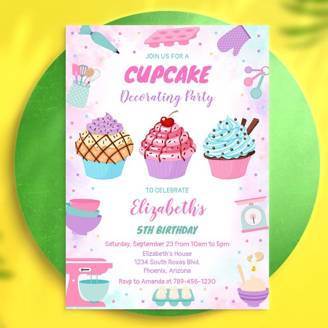 Sweet Cupcake Birthday Party Invitation (Creator Uploaded)