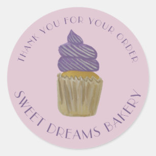 Sweet Cupcake Catering Bakery ORDER THANK YOU Classic Round Sticker