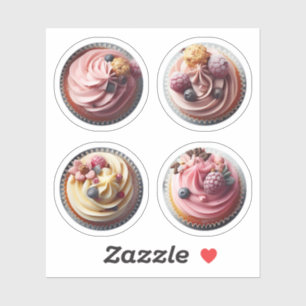 Sweet Cupcake Cream Cakes Muffins Labels Photo