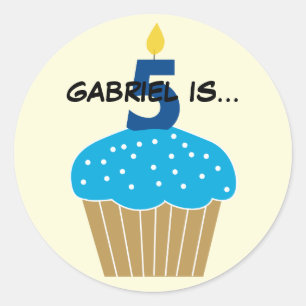 Sweet Cupcake Fifth Birthday Sticker