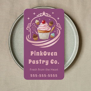 Sweet Cupcake Home Bakery Pastry Chef Berry Purple Business Card