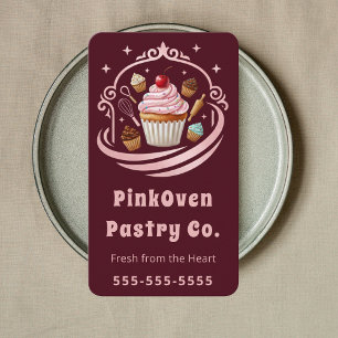 Sweet Cupcake Home Bakery Pastry Chef Luxury Business Card