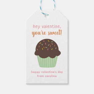 Sweet Cupcake Kids Classroom Valentine's Cards Gift Tags