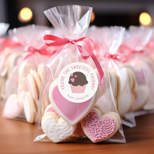 Sweet Cupcake Kids Classroom Valentine's Day Party Classic Round Sticker