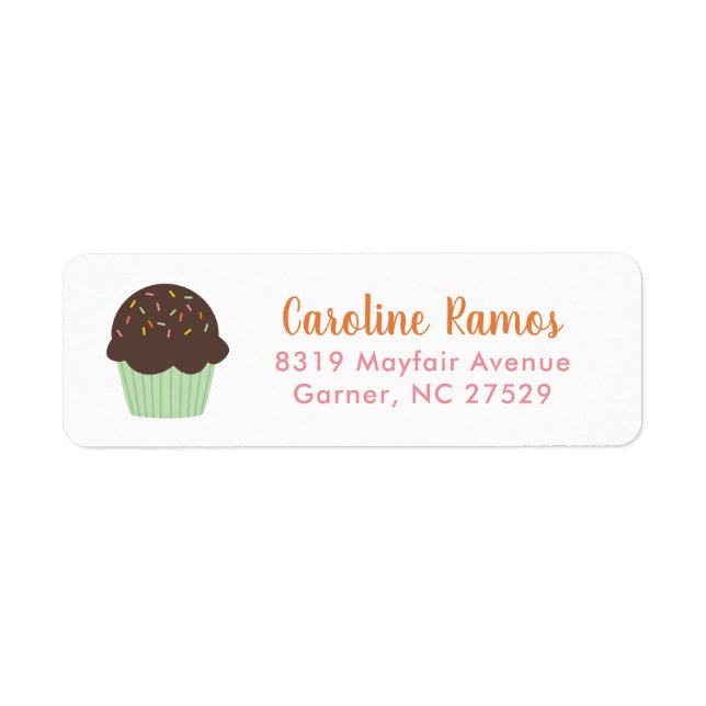 Sweet Cupcake Kids Return Address (Front)