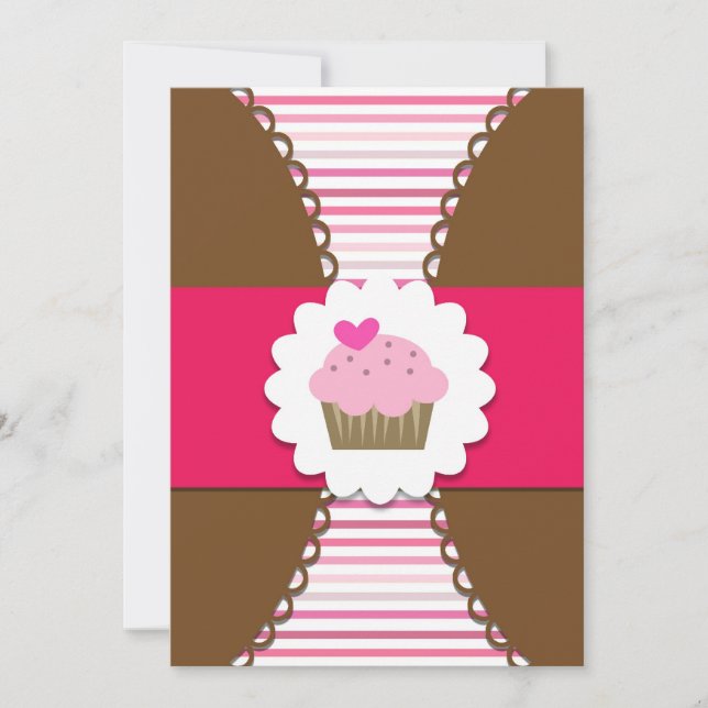 Sweet Cupcake Party Invitation for Kids (Front)