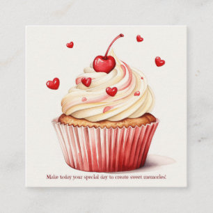Sweet Cupcake Red Hearts Valentine's Day Card