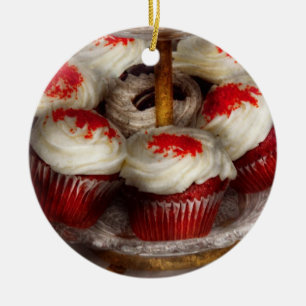 Sweet - Cupcake - Red velvet cupcakes Ceramic Tree Decoration