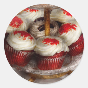 Sweet - Cupcake - Red velvet cupcakes Classic Round Sticker