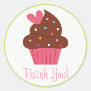 Sweet Cupcake Thank You Sticker