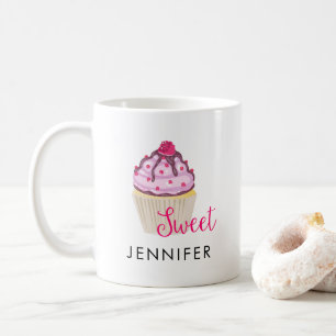 Sweet Cupcake with Raspberry on Top Coffee Mug