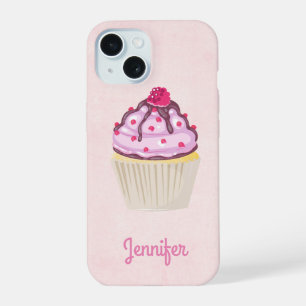Sweet Cupcake with Raspberry on Top Custom iPhone 15 Case