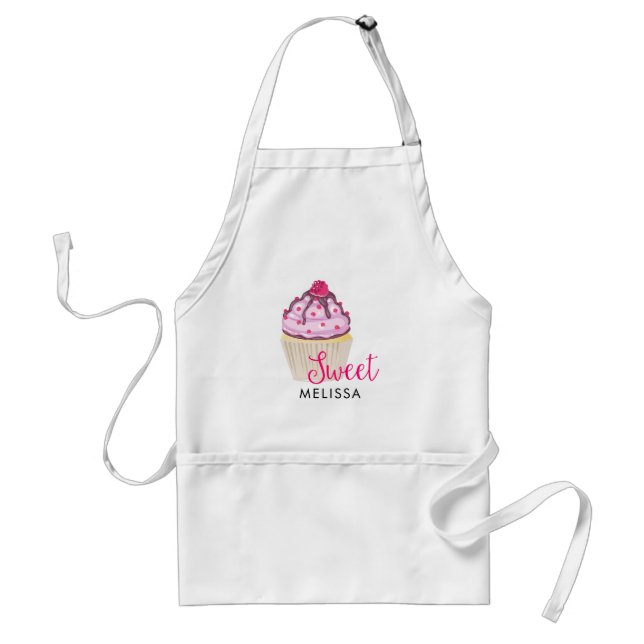 Sweet Cupcake with Raspberry on Top Standard Apron (Front)
