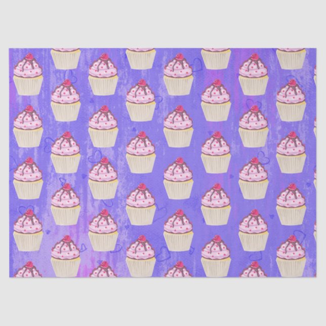 Sweet Cupcake with Raspberry on Top Tissue Paper (Front)