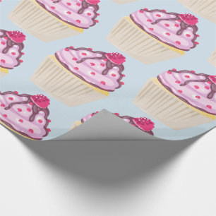 Sweet Cupcake with Raspberry on Top Wrapping Paper