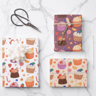 Sweet Cupcakes & Candy Wrapping Paper Set