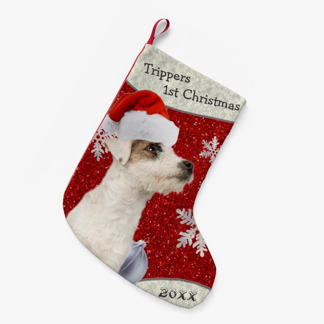 Sweet Customisable Jack Russell Christmas Stocking (Front (Hanging))