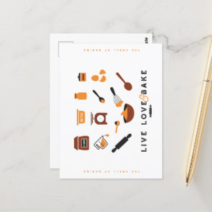 Sweet Cute Baking Tools Art Postcard