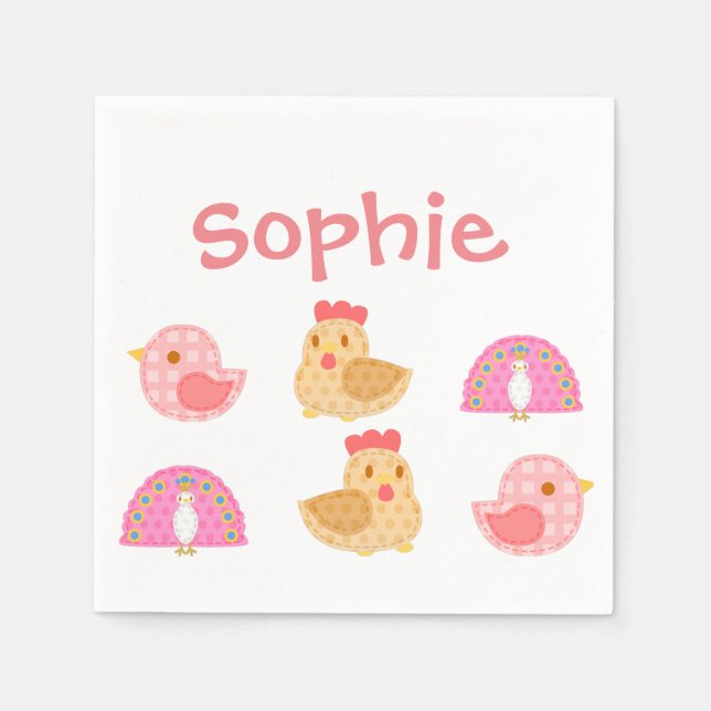 Sweet Cute Birds Napkin (Front)