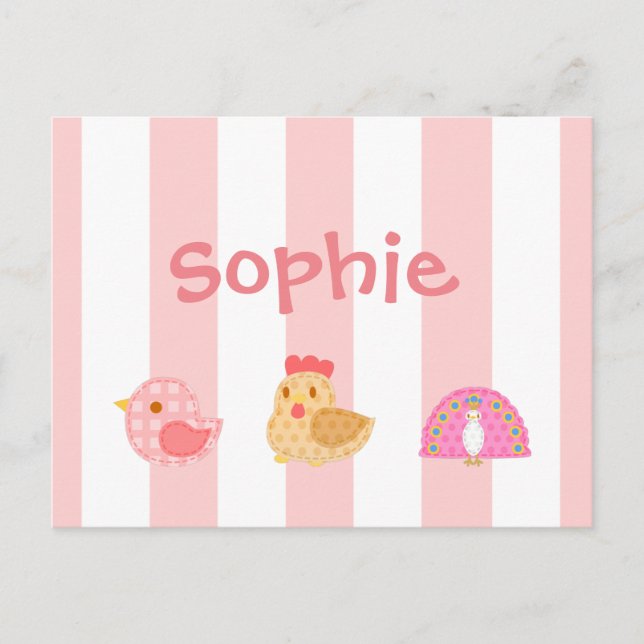 Sweet Cute Birds Postcard (Front)